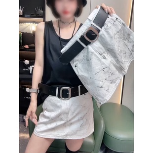 大码牛仔裙女夏季半身a字遮胯显瘦梨形身材胖mm包臀