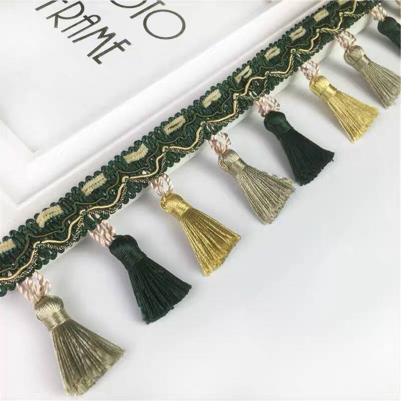新款6.5厘米三色小辅料穗欧式窗帘窗幔装饰吊坠花边布艺吊饰品