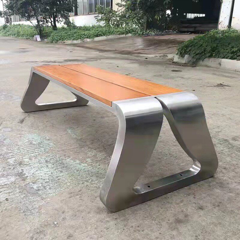 不锈钢公园座椅室外街道长椅户外园林坐凳休闲景区休息靠背椅厂家