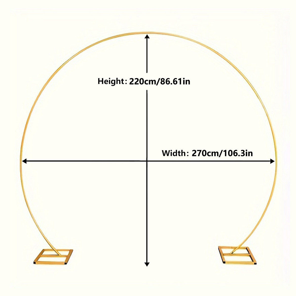 金色铁艺拱形拱门婚庆婚礼背景气球拱门支架道具卡扣款装饰花架