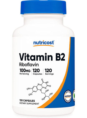 国内现货 Nutricost Vitamin B2维生素B2核黄素胶囊100mg120粒