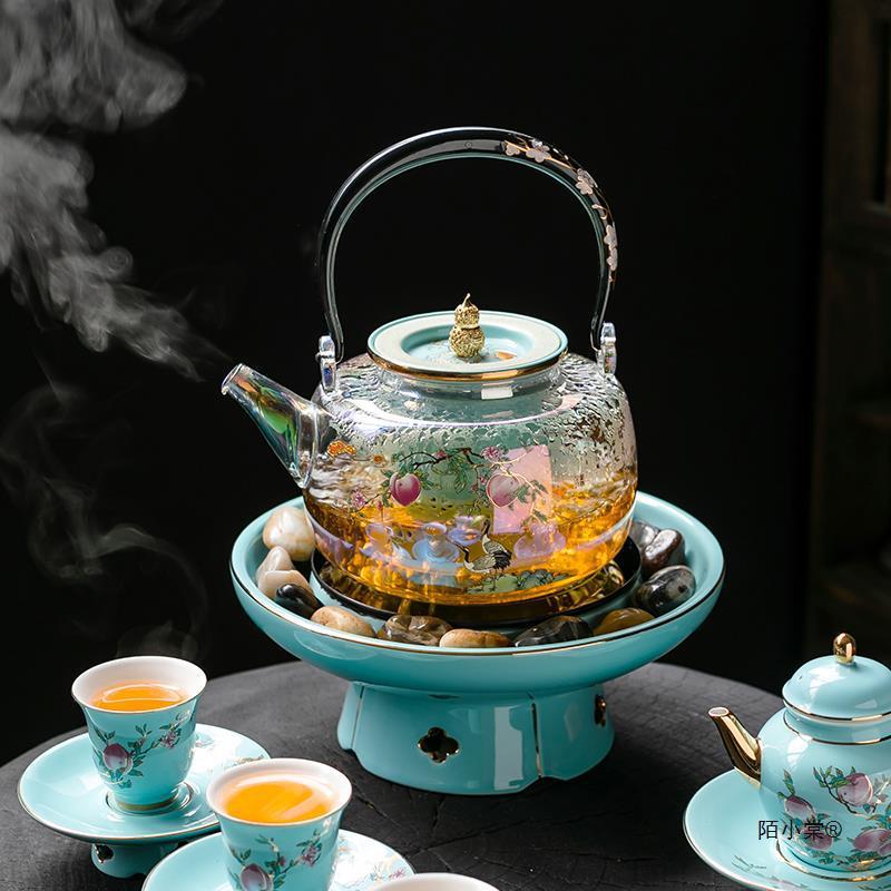 新款围炉煮茶烤火炉装烧全套电陶炉煮茶器煮茶炉玻璃花茶壶烤橘子