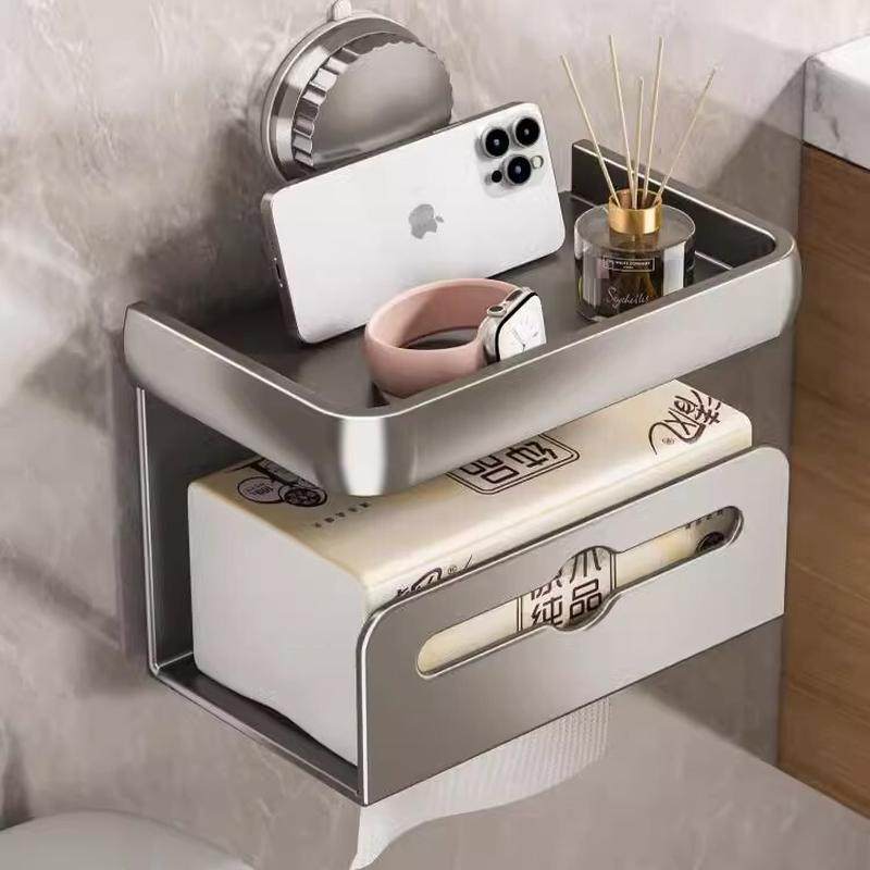 卫生间纸巾盒可拆卸吸盘架子壁挂式浴室厕纸盒放抽纸器卷纸免打孔