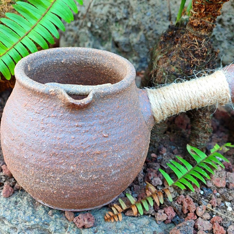 烤茶罐粗陶养生煮茶壶纯手工粗陶柴烧耐热干烧电陶炉炭炉专用陶壶