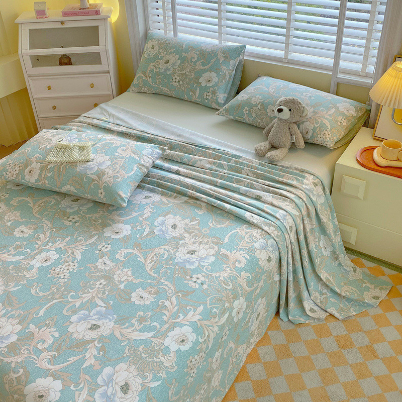 新款加厚老粗布纯棉床单单件100全棉被单三件套棉麻亚床笠四季通3