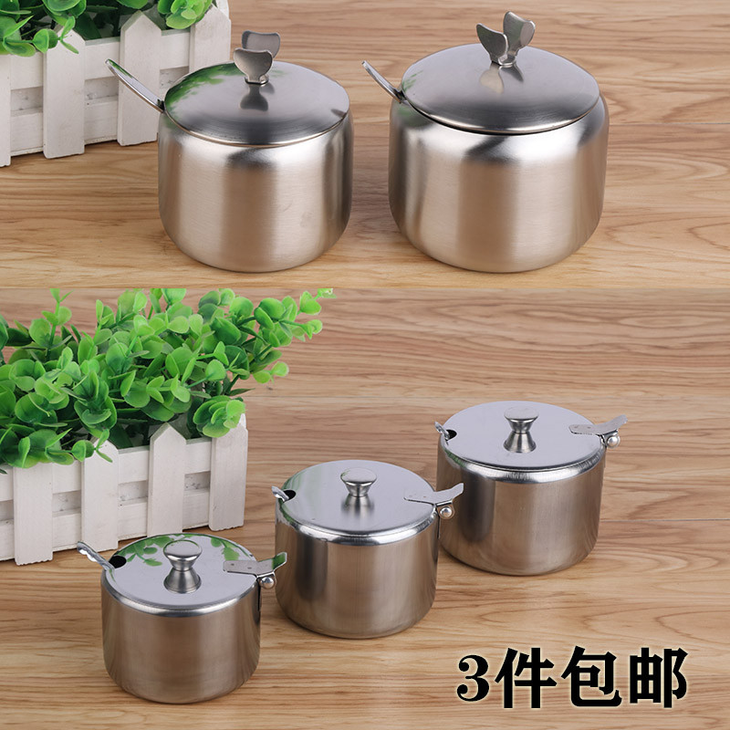 不锈钢辣椒油罐子胡椒味精装盐罐子调味盒调味罐带盖糖盅其他无