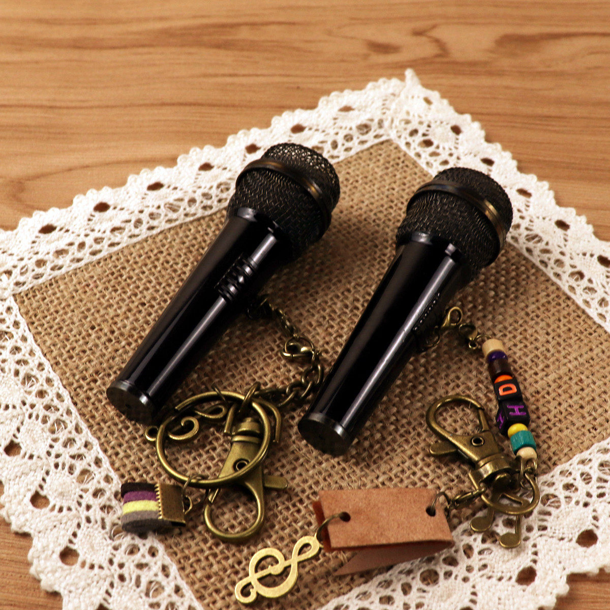 刻字话筒麦克风架子鼓电子琴手风琴钥匙扣包包挂件情侣创意礼物