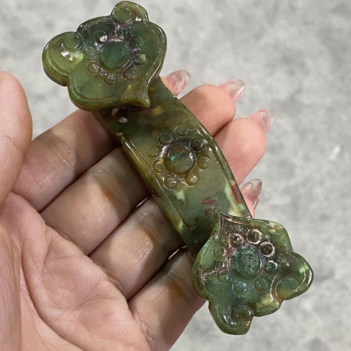 老岫玉收藏古玩玉器捡漏把件古董做旧玉石古玉老玉如意老物件