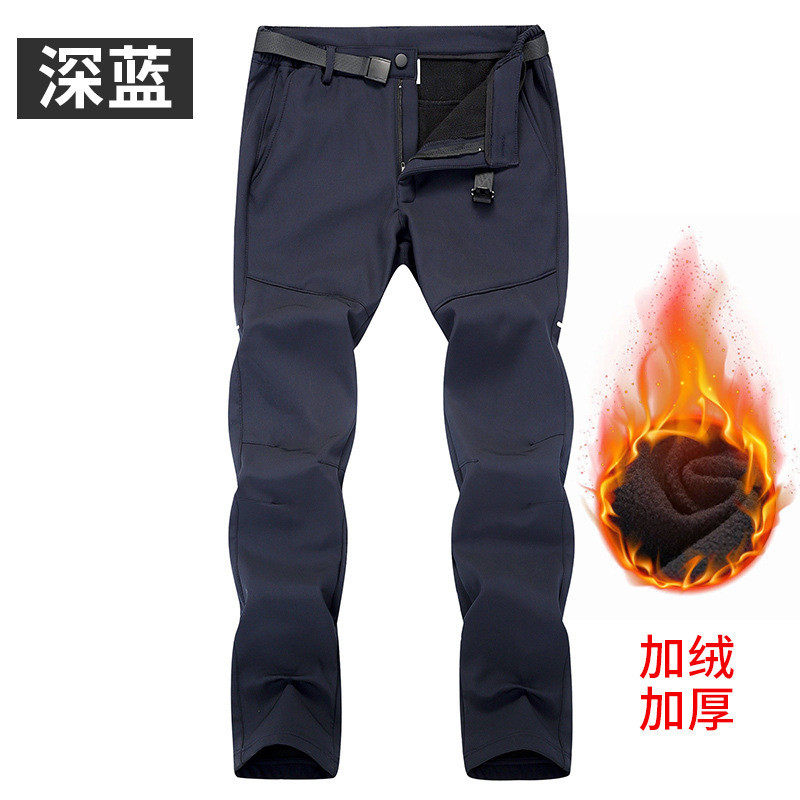 批发秋冬户外冲锋裤男女通用加绒运动保暖裤滑雪裤防风登山软壳裤