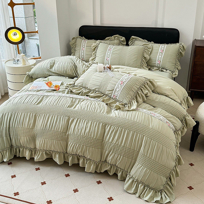 水洗棉磨毛泡泡纱法式刺绣蕾丝花边床包床单三四件套被套床笠批发,床上用品,床品套件/四件套/多件套,淘宝优惠券,粉丝福利购,淘宝优惠卷