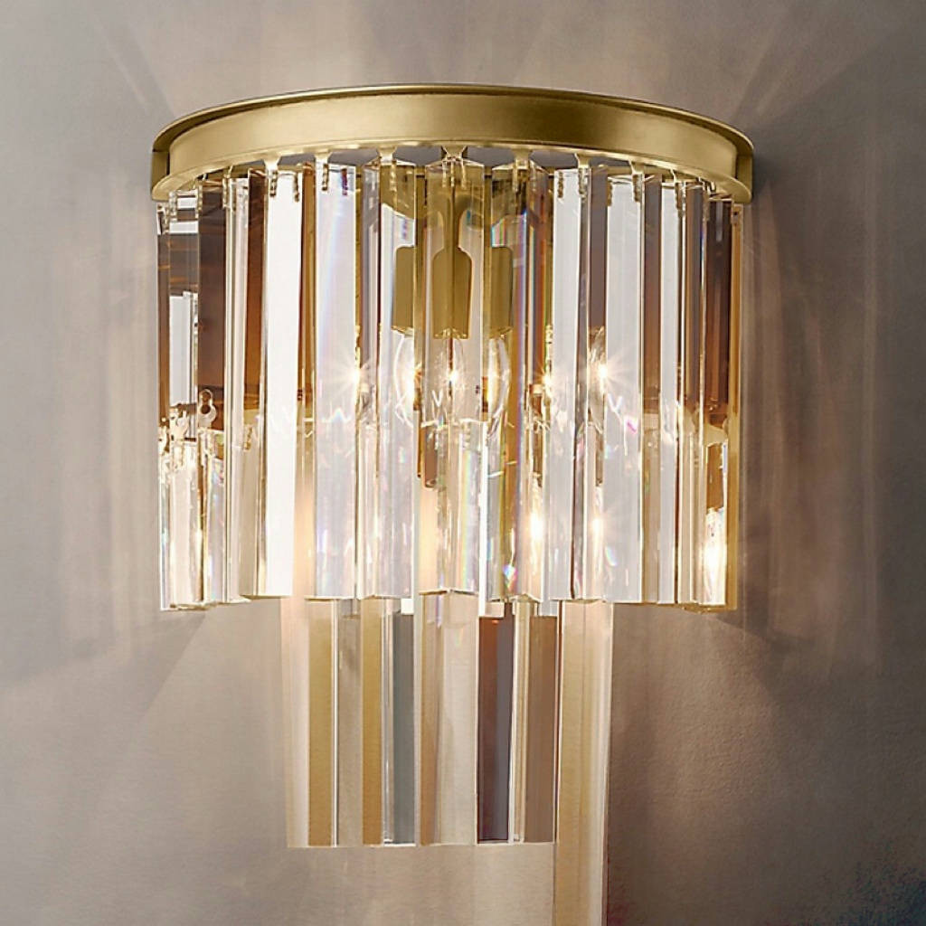 厂家美式卧室水晶走廊书房壁灯简约美式宫廷轻奢客厅玄关楼梯