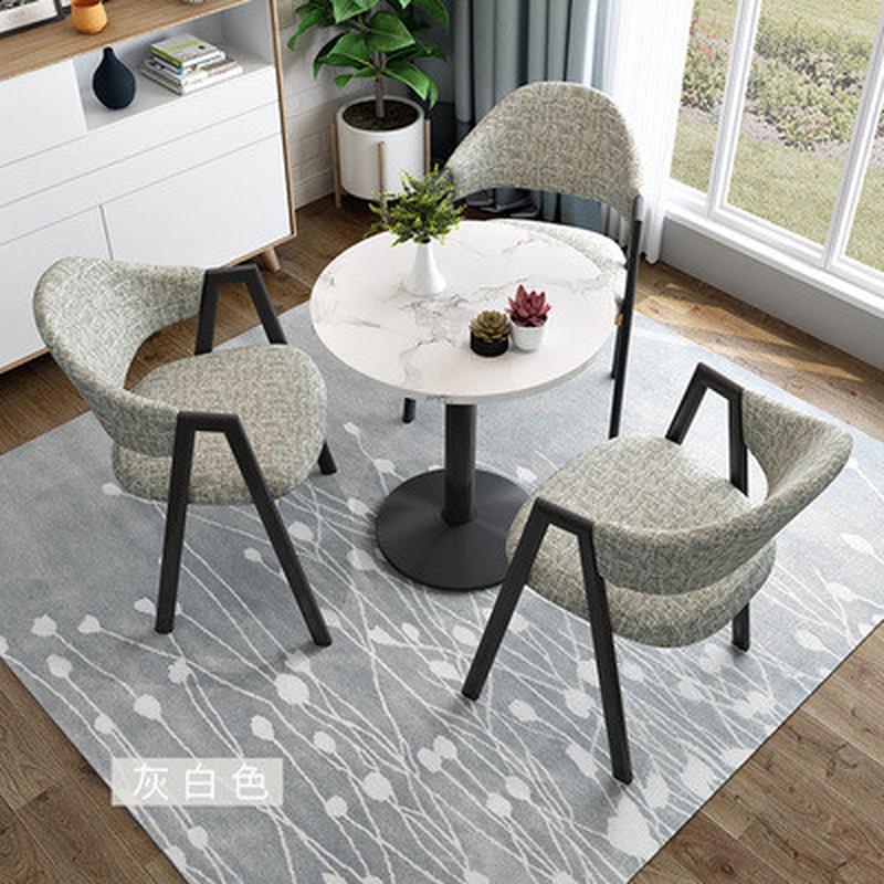 简约现代接待小圆桌洽谈桌椅组合办公室会客休闲桌咖啡奶茶店餐桌