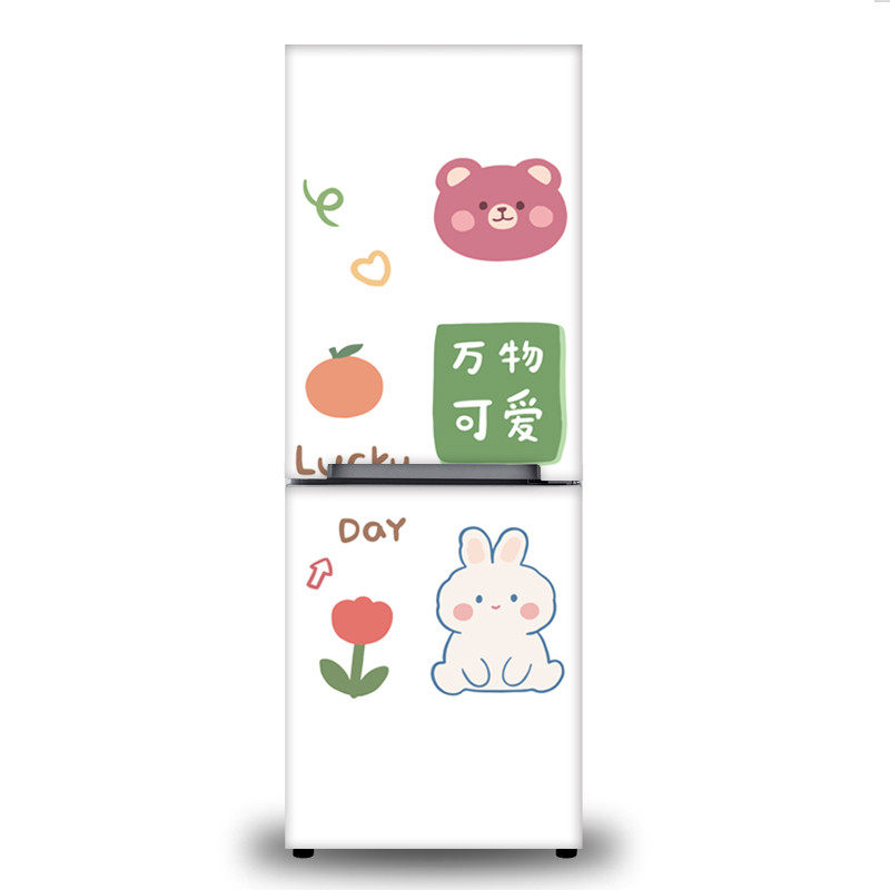 冰箱翻新贴纸防水贴膜装饰画北欧风整张遮挡自粘贴纸w77