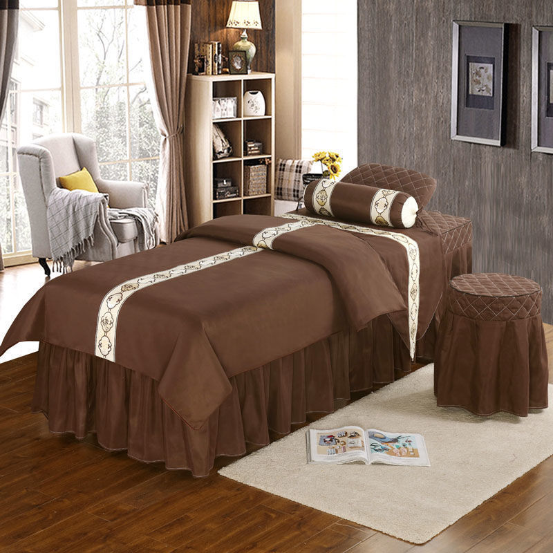 h3q新款美容床罩四件套高挡轻奢美容院按摩洗头理疗单件床罩四季