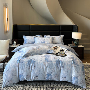 2025新款 印花斜纹加大被套床单斜纹实体店床品批 全棉60支四件数码