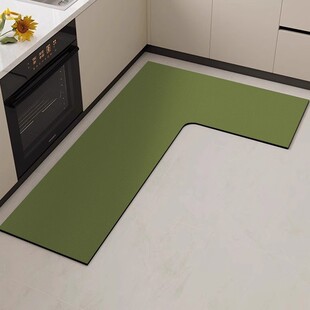 简约纯色L型厨房硅藻泥地垫吸水吸油耐脏易打理脚垫子浴室防滑垫