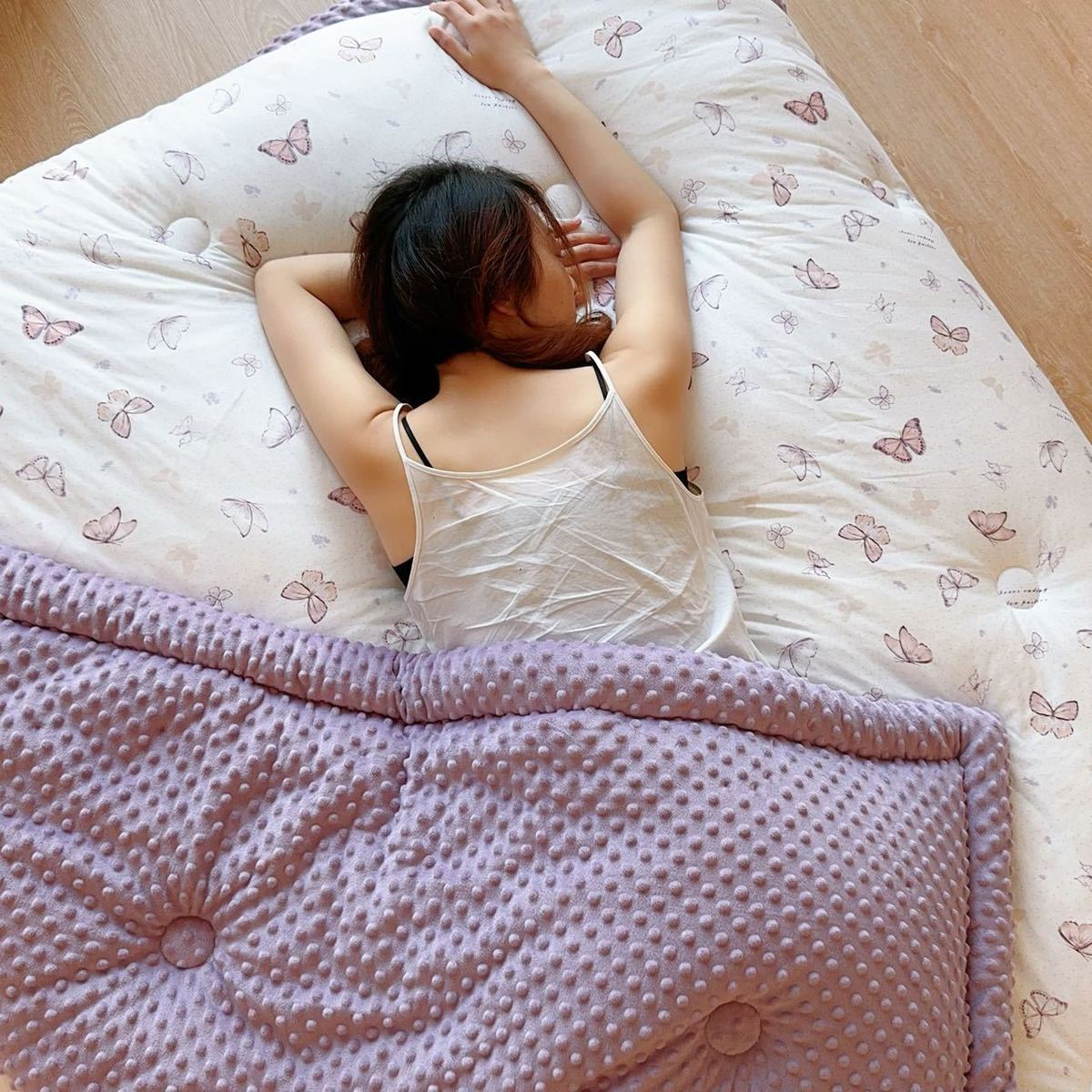 秋冬新品amiki儿童针织豆豆绒被秋冬被保暖被幼儿园机洗可被芯