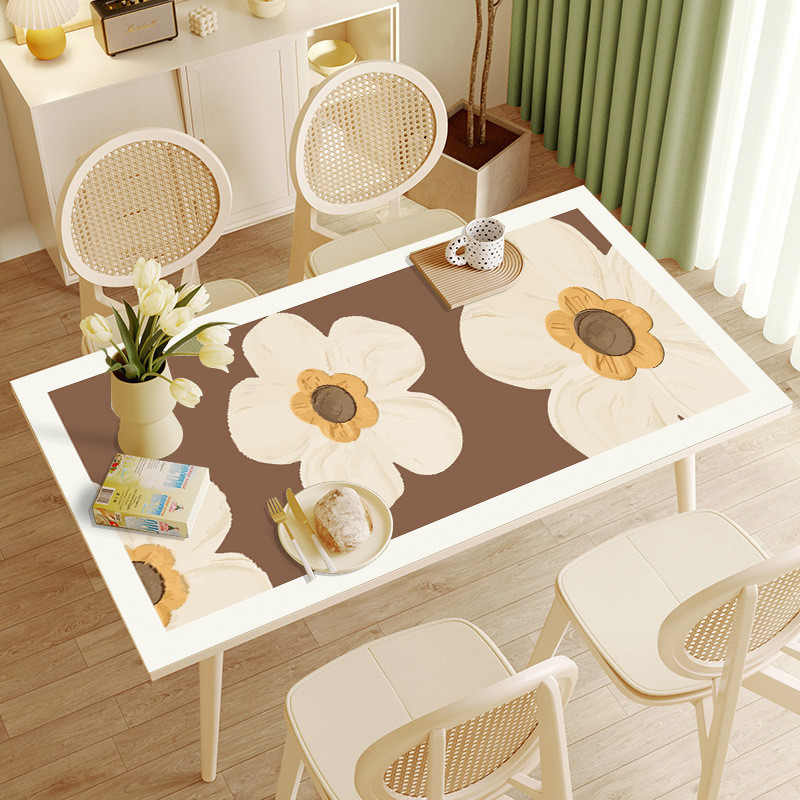 新款餐桌垫桌布双面防水防油免洗防烫长方形电视柜茶几垫皮革台布