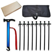 多功能铸钢锤头户外露营配钢铁地钉便携帐篷配件组合套装 荧光卷包