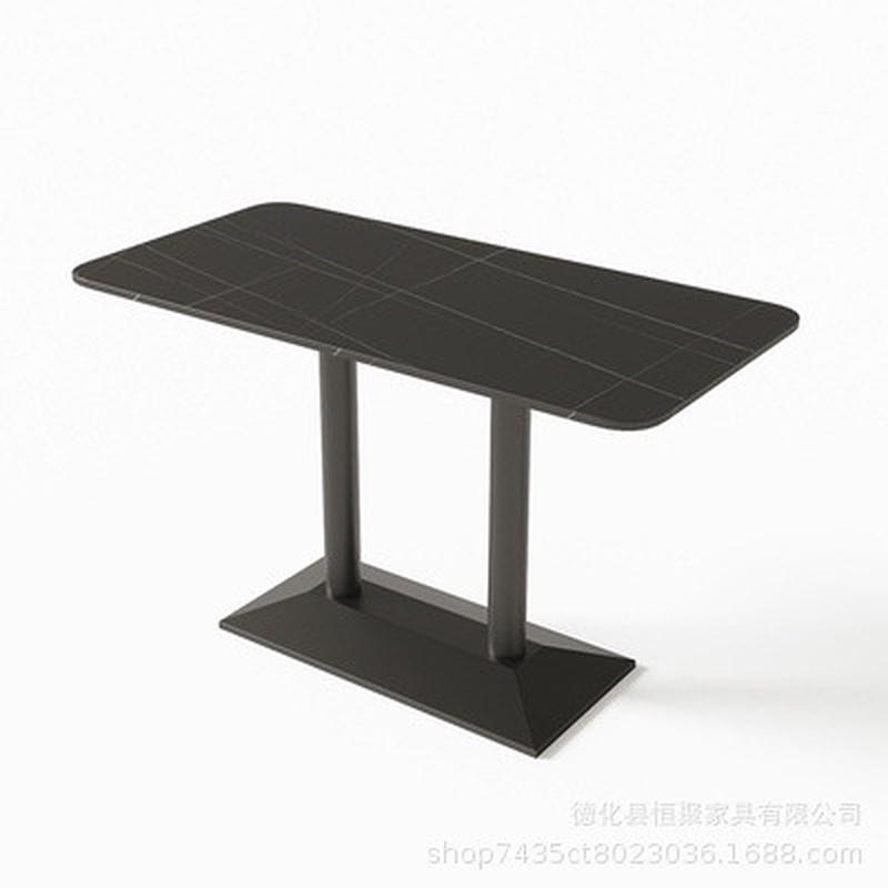 厂家直销咖啡店餐厅长方形圆形餐桌商用网红酒店桌子组合岩板餐桌