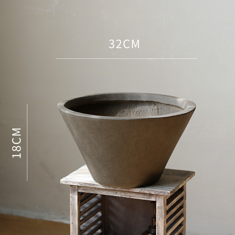 组合碗形镁泥花盆大口径绿植花器北欧简约盆器景观设计厂家直销