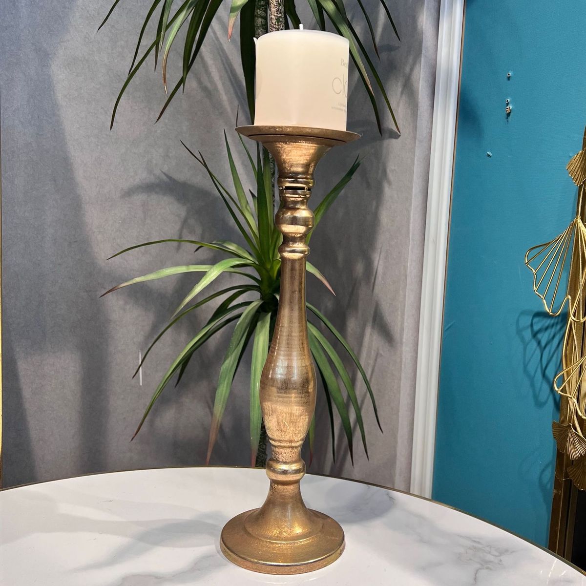 古铜色欧式金箔铁艺烛台摆件宴会民宿餐厅蜡烛香薰氛围感装饰品