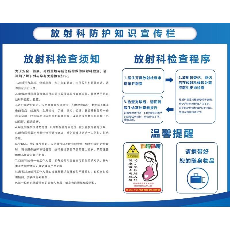 放射科防护知识宣传栏海报展板放射防护注意事项墙贴墙纸装饰画