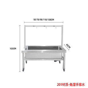 不锈钢拖把池可移动式拖把池带挂钩卡扣沥水拖布池墩布池拖把盆