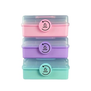三层收纳箱转转箱折叠文具美甲箱美术生储物塑料收纳盒厂家批发