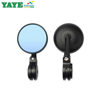 摩托车改装 后视镜复古电动车手把镜铝合金圆形迷你22mm反光镜