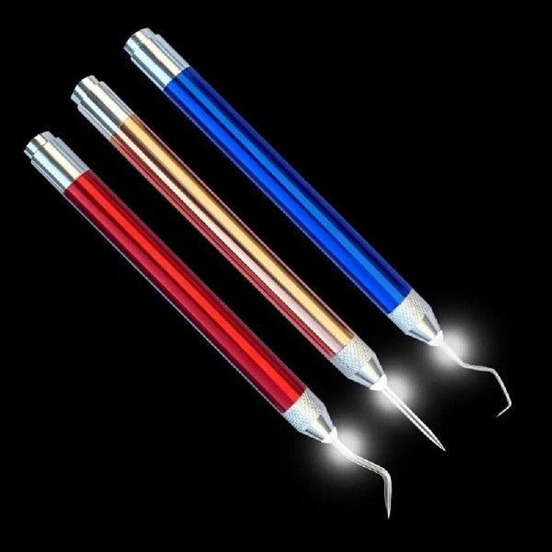 With LED Light Vinyl Weeding Pen DIY CIarving Tool Iron-on P