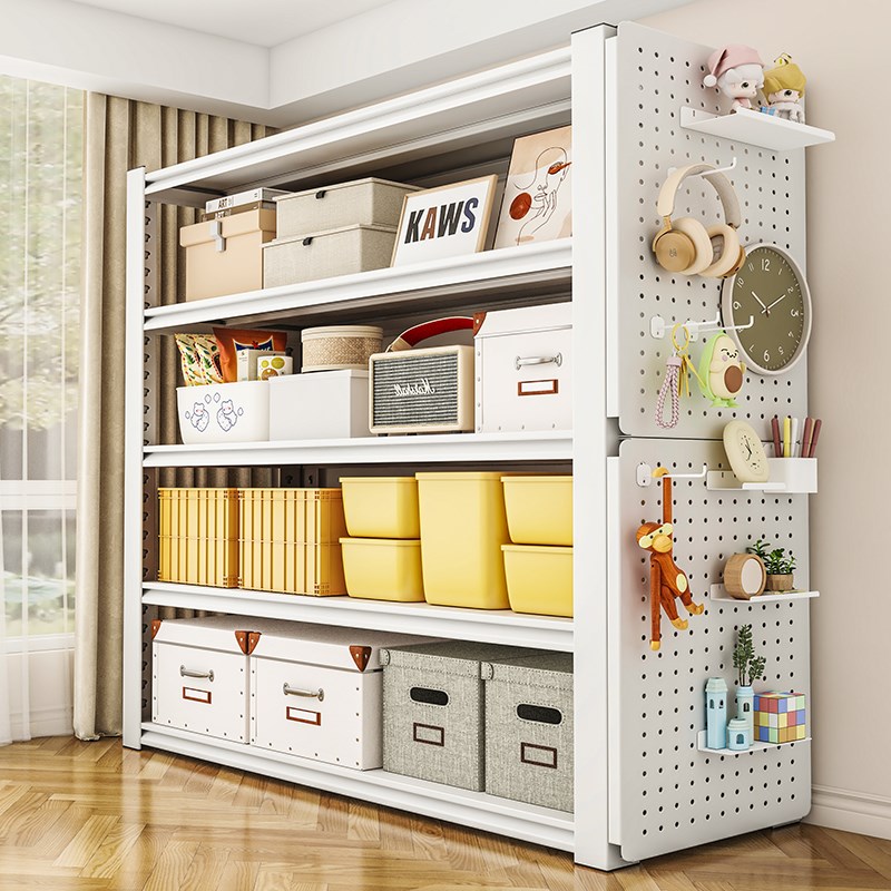 多层置物架落地货架家用阳台架子行李箱收纳架高脚铁架仓库储物架