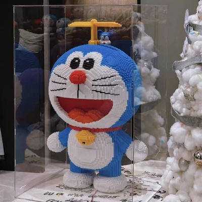 微小颗粒哆啦A梦国潮积木玩具拼装拼图儿童男孩女孩生日礼物摆件