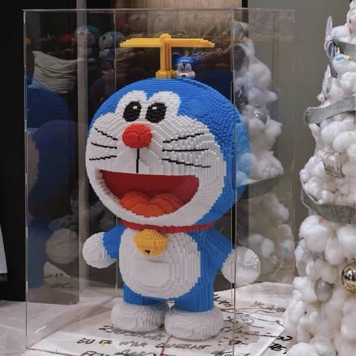 微小颗粒哆啦A梦国潮积木玩具拼装拼图儿童男孩女孩生日礼物摆件