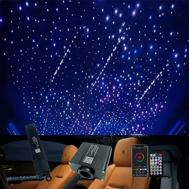 汽车星空顶改装车内饰顶棚滚轮转动光纤灯流星机车载LED声控闪烁
