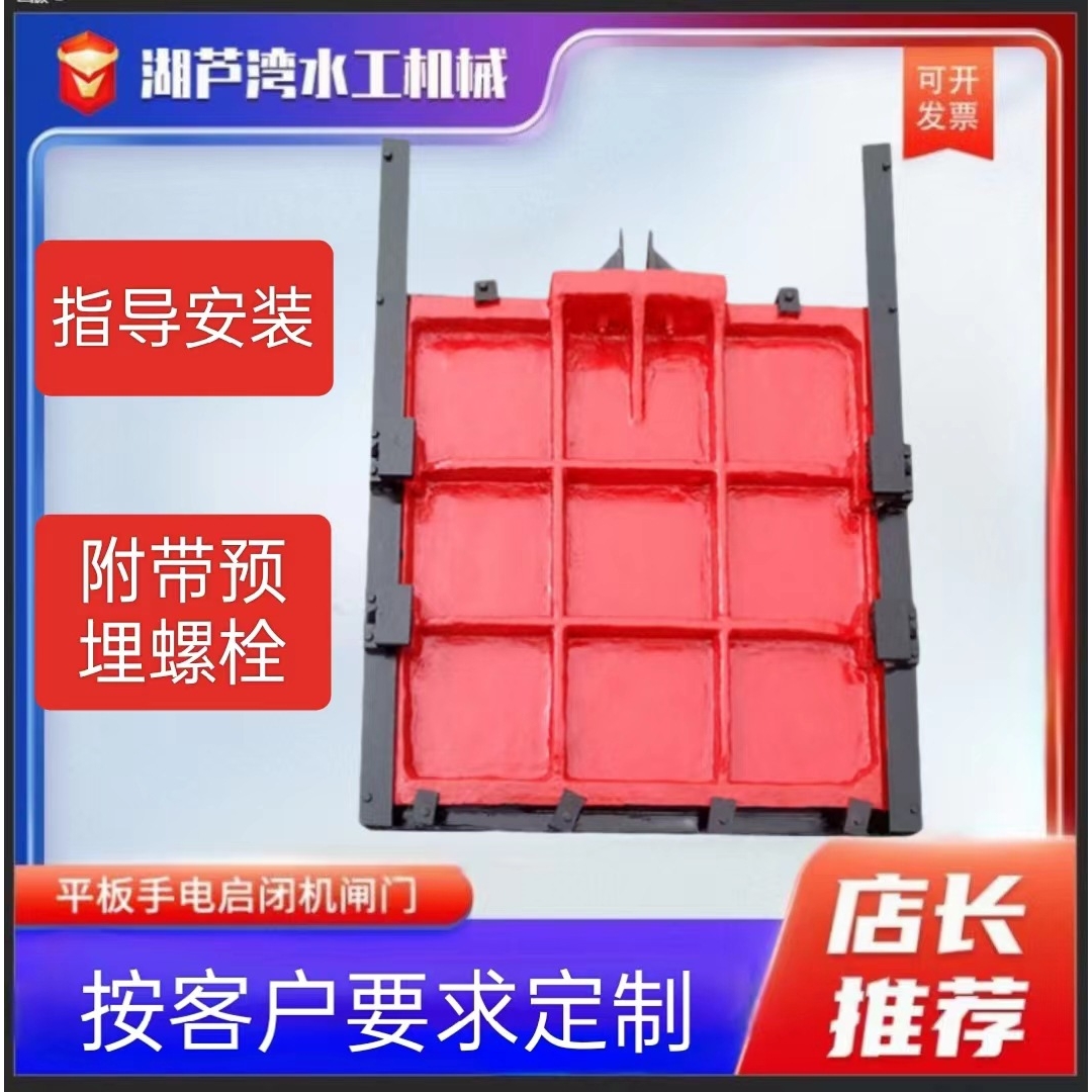 现货平面铸铁闸门泵站渠道铸铁镶铜闸门水利工程用启闭机闸板阀门