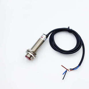 M18光电开关 激光漫反射可见光传感器红外感应开关三线NPN常开24V