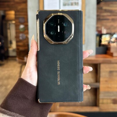 MateX7羊巴皮双中轴全包手机壳