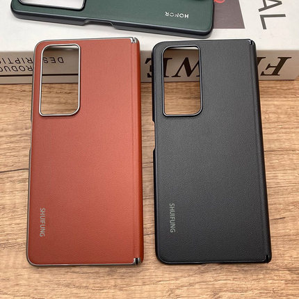 适用于荣耀magicvs2手机壳原装同款素皮至臻版超薄中轴铰链磁吸全包保护套magicv2折叠屏新款防摔魔术vs2后壳