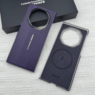 新款适用华为MateXTS手机壳超薄原机压纹素皮matext非凡大师磁吸中轴保护套三折叠屏xts高端奢华防摔原厂后壳