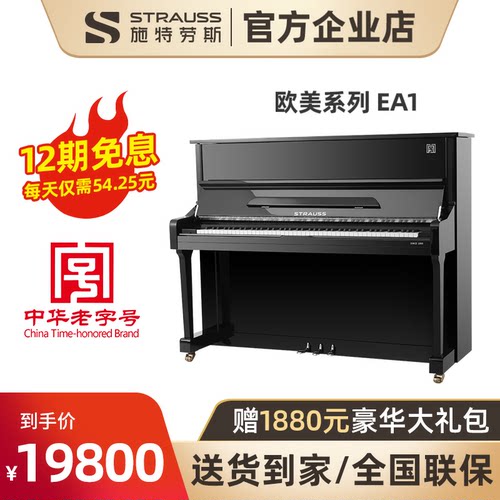 strauss施特劳斯旗舰欧美EA1/3/5儿童成人初学考级家用立式钢琴