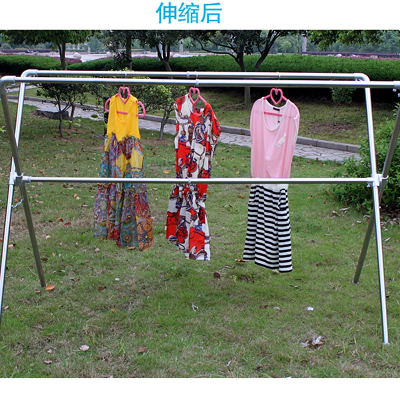 不锈钢晾衣架落地折叠伸缩式x双杆室内凉衣架晒衣架阳台晒被子神