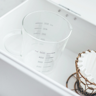 霜山日式带刻度家用烘焙咖啡牛奶分享壶奶茶店专用耐.热玻璃量杯