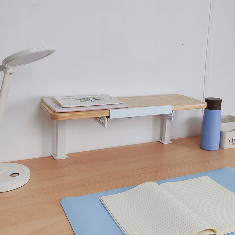 免打孔实木桌面置物架折叠阅读架平板支架学习O桌上书架收纳架隔