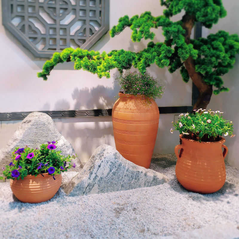 包邮红陶花盆组合户外庭院景观粗陶土陶瓷陶O罐阳台种花落地大花,鲜花速递/花卉仿真/绿植园艺,花盆,淘宝优惠券,粉丝福利购,淘宝优惠卷