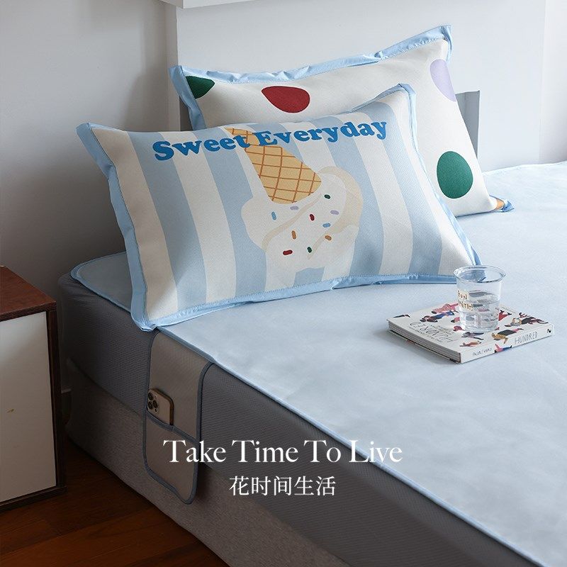 花时间生活夏季新品卡通A类防滑冰丝凉席床笠inQs风空调软席三件,床上用品,冰丝席,淘宝优惠券,粉丝福利购,淘宝优惠卷