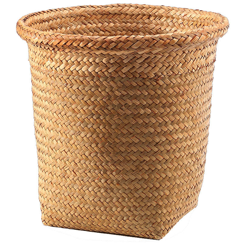 民宿客栈酒店专用垃圾p桶文艺田园风编织废纸篓手工垃圾筒大号无