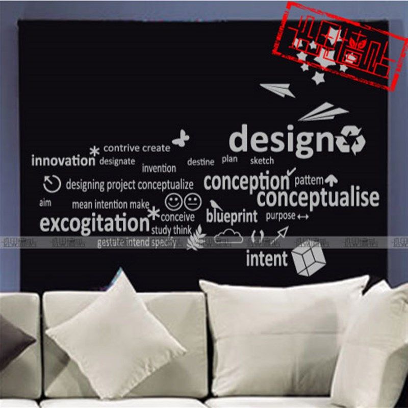 墙装饰设计公司玻璃隔断英文墙贴字母贴公办公组V合diy墙创意,家居饰品,软装墙贴,淘宝优惠券,粉丝福利购,淘宝优惠卷