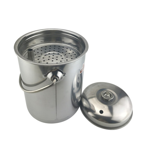 不锈钢茶水桶大小号带盖子茶渣桶加厚家用J排水桶垃圾桶带过滤排