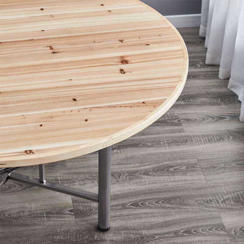 圆桌面板可折叠加厚杉木实木大圆桌带转盘餐桌家用Q10人15人酒饭